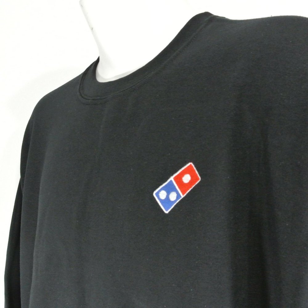 DOMINOS PIZZA Black Employee Uniform Sweatshirt Size L NWT